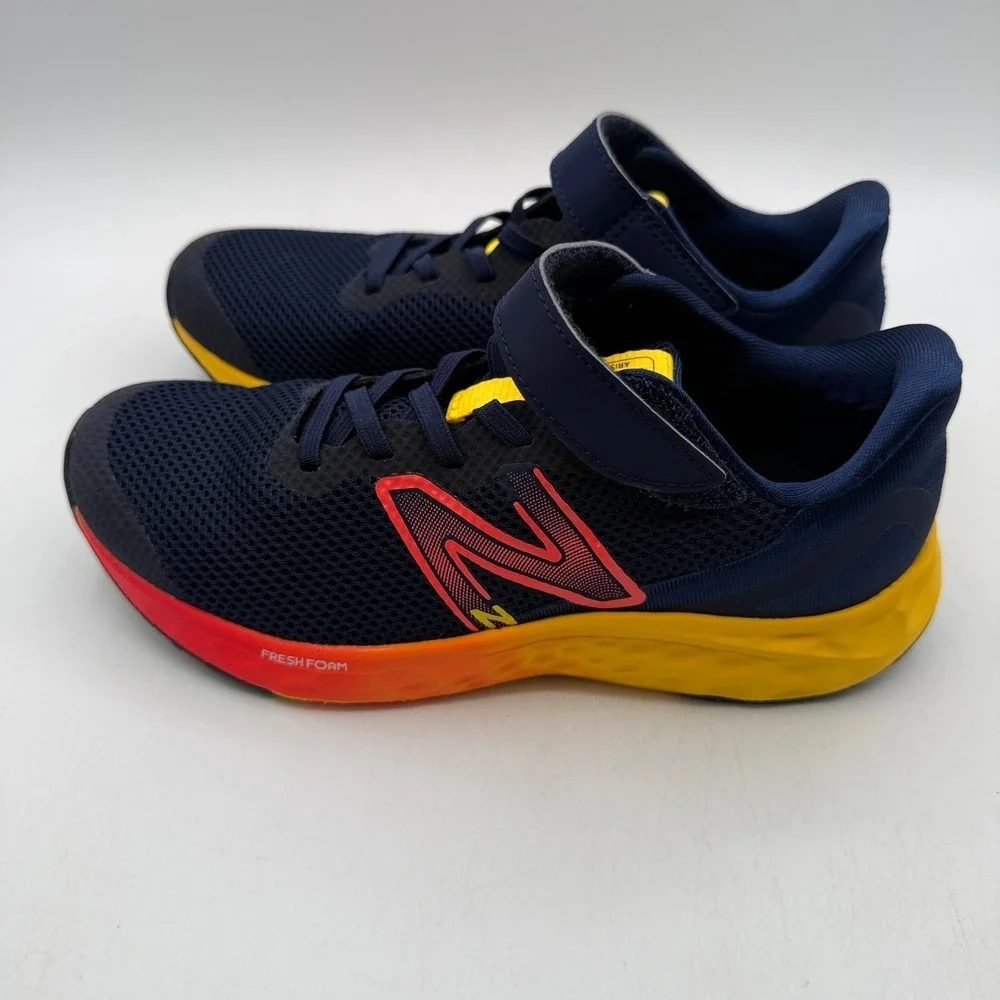 New Balance Fresh Foam Arishi v4 Shoes Boys Size 3 Navy Yellow Running PAARIKB4